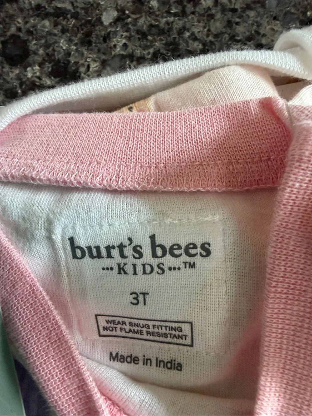 Burt's Bees Kids Light Pink Horse and White Ice Cream Print Pajama Sets - 3T NWT